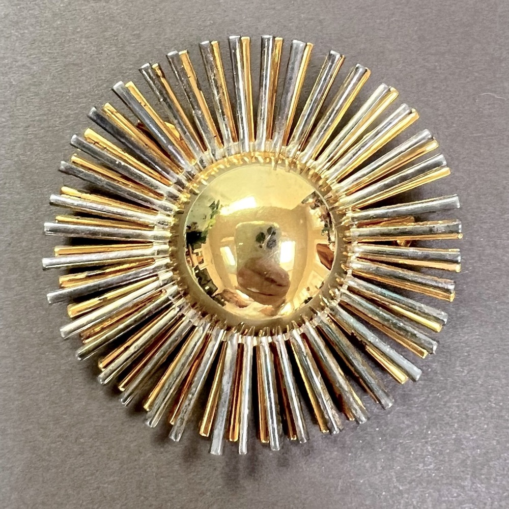 Vintage Mid Century Abstract Sun Brooch